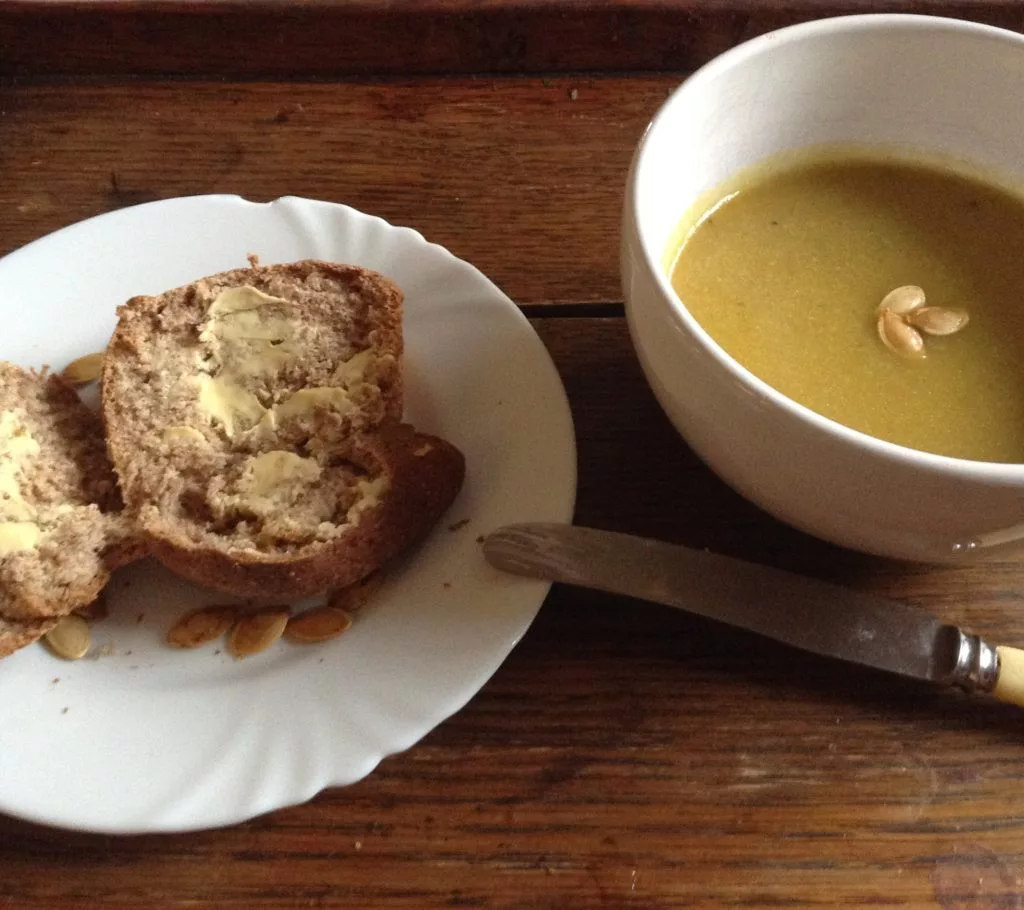 finished homemade pumpkin soup