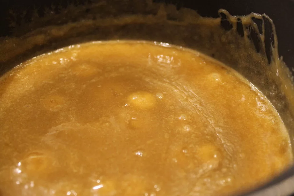 bubbling salted caramel sauce