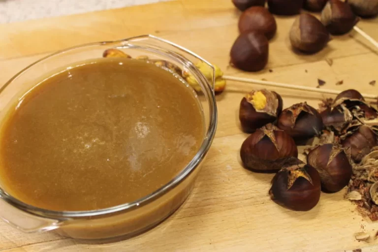 roasted chestnuts and salted caramel sauce