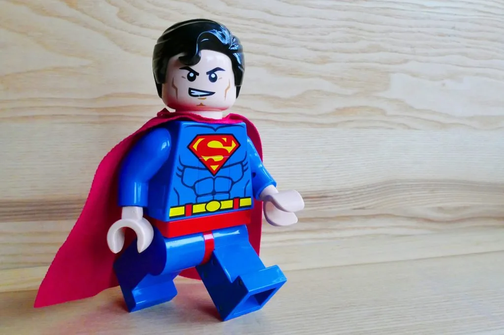 lego superman smirk