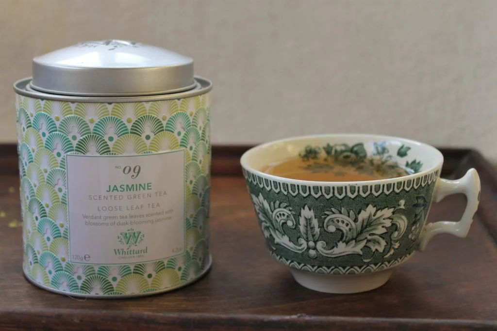 Whittard jasmine green tea review loose leaf caddy and green tea cup