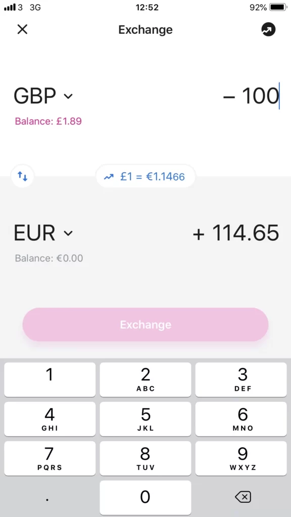 revolut gbp to eur