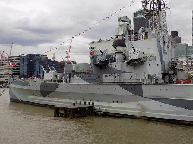 hms belfast from the side