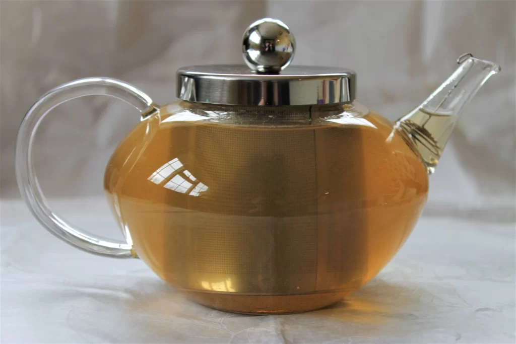 teapot full of loose leaf tea