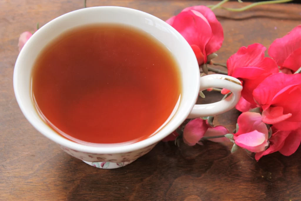 cup of strawberry flavoured tea