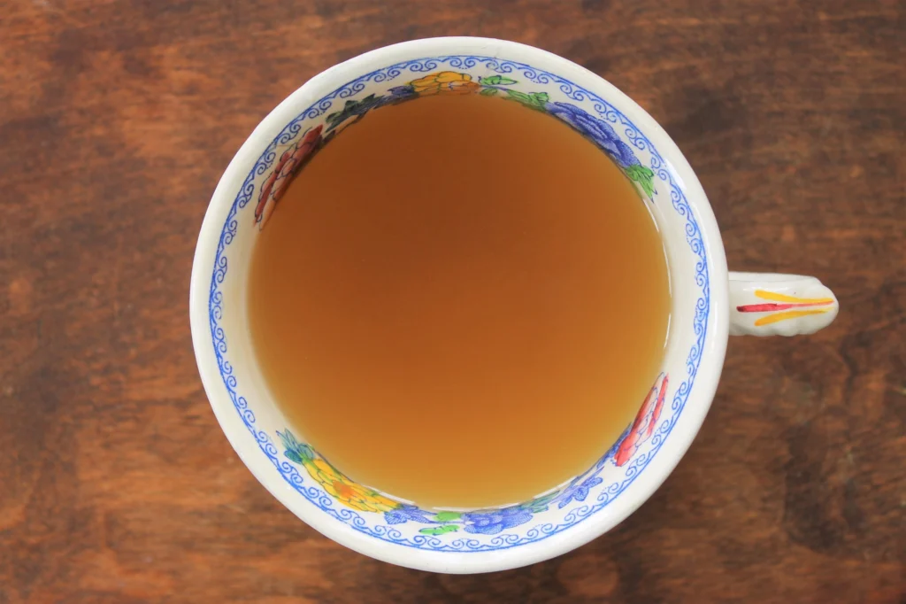 cup of herbal ginger lemon tea