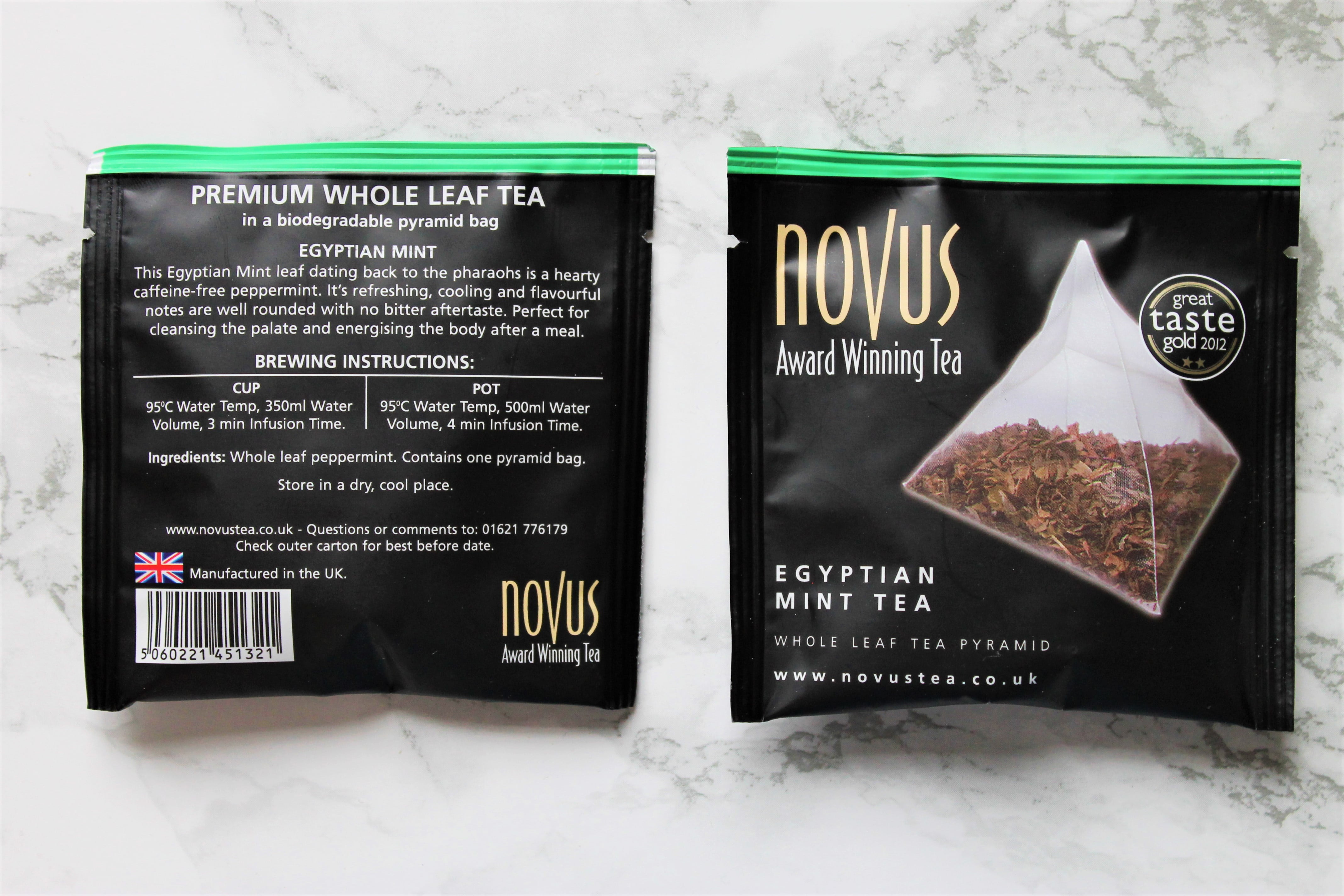 novus peppermint tea bags