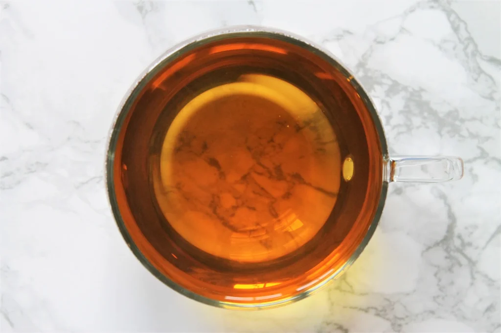 mint green tea in teacup
