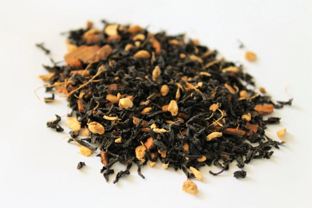 black tea with cacao nibs