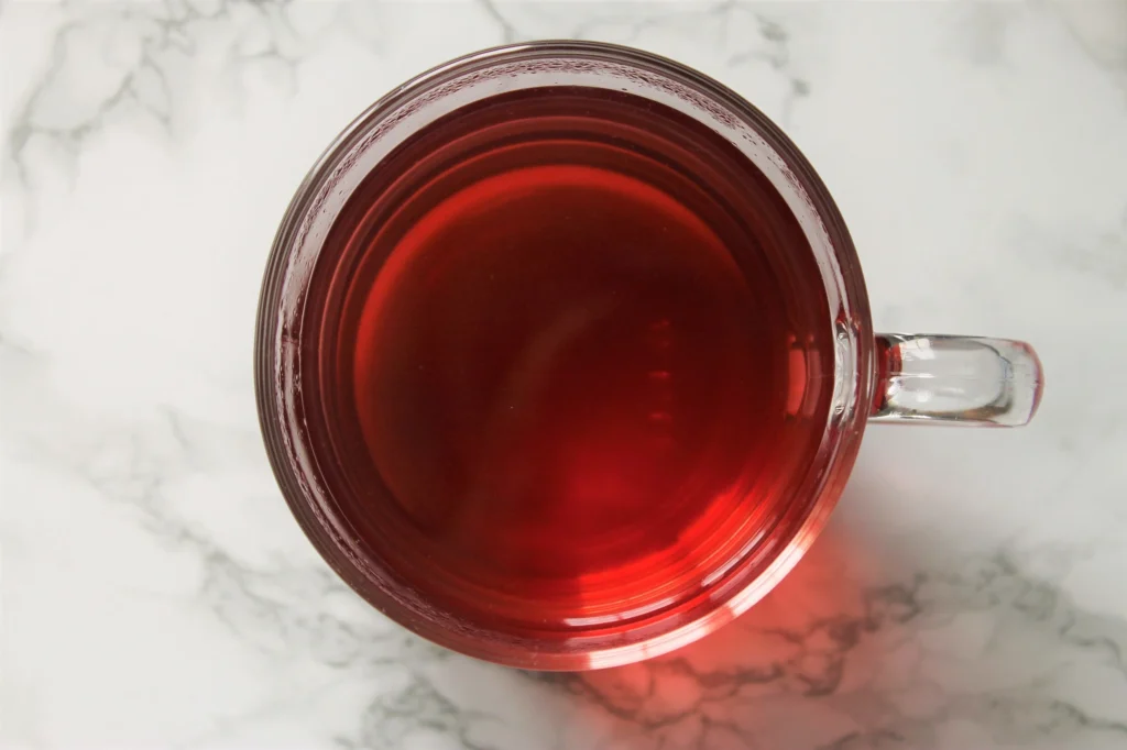 sour hibiscus peach tea