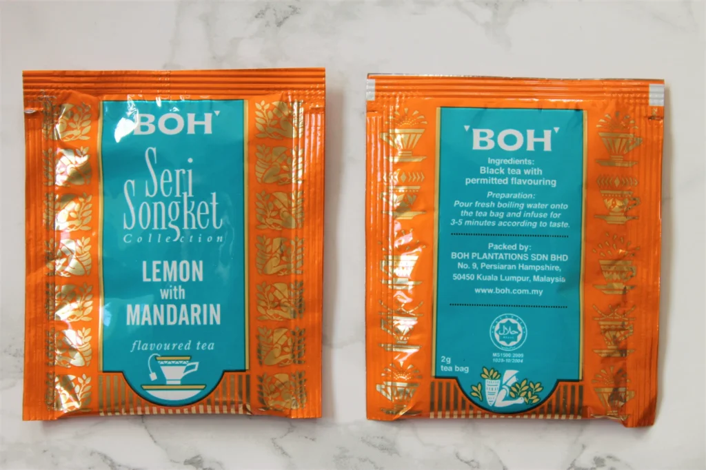 boh lemon with mandarin flavoured tea