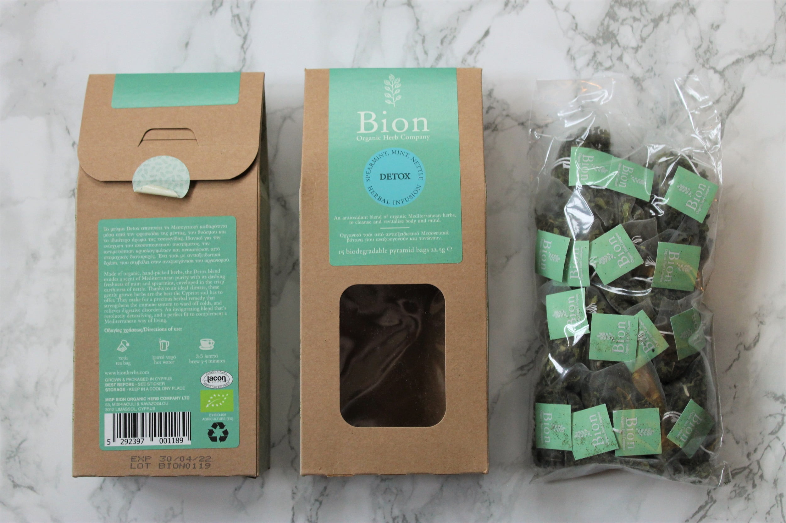 bion detox pyramid sachets packaging