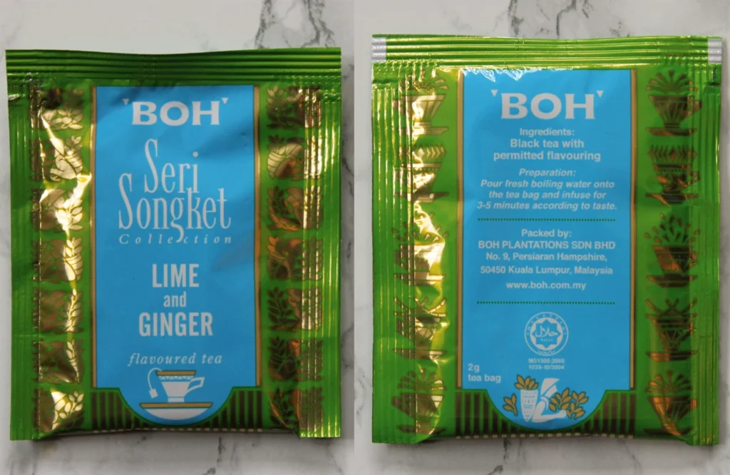 boh lime with ginger teabags