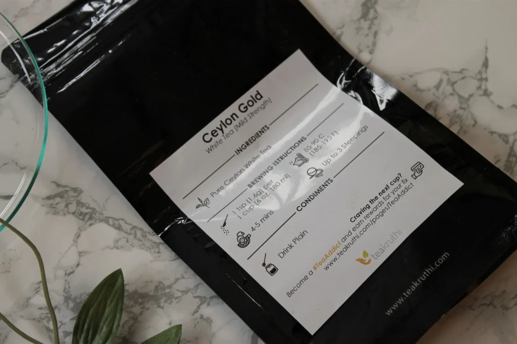 ceylon gold white tea mild strength