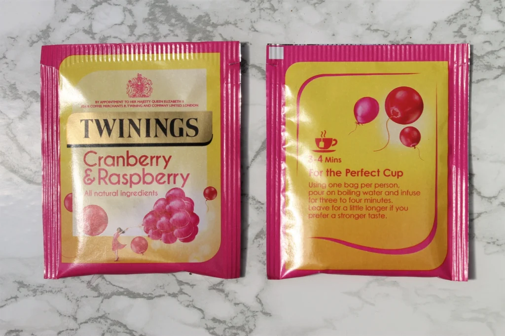 pink cranberry teabags