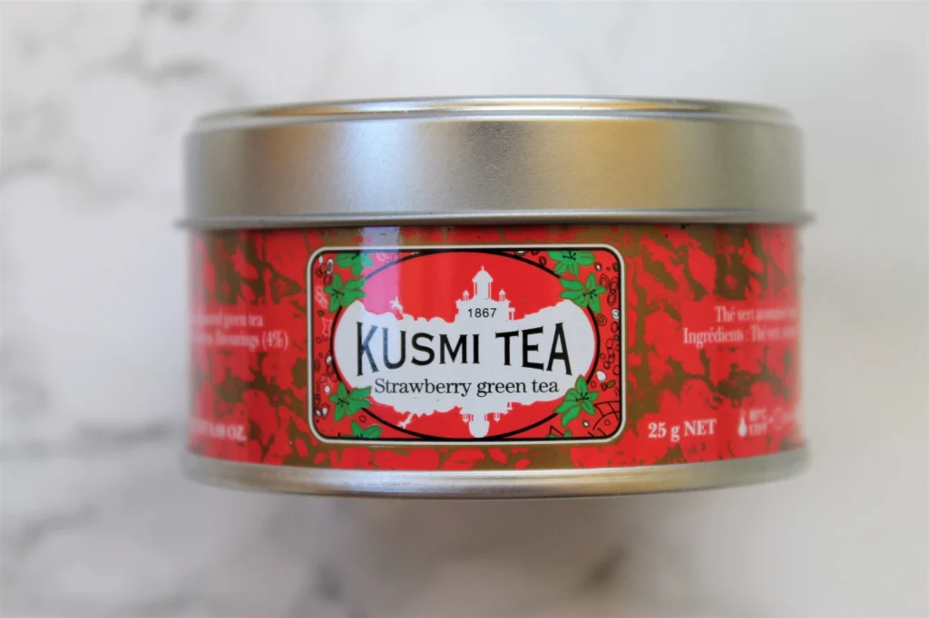 kusmi strawberry green tea tin