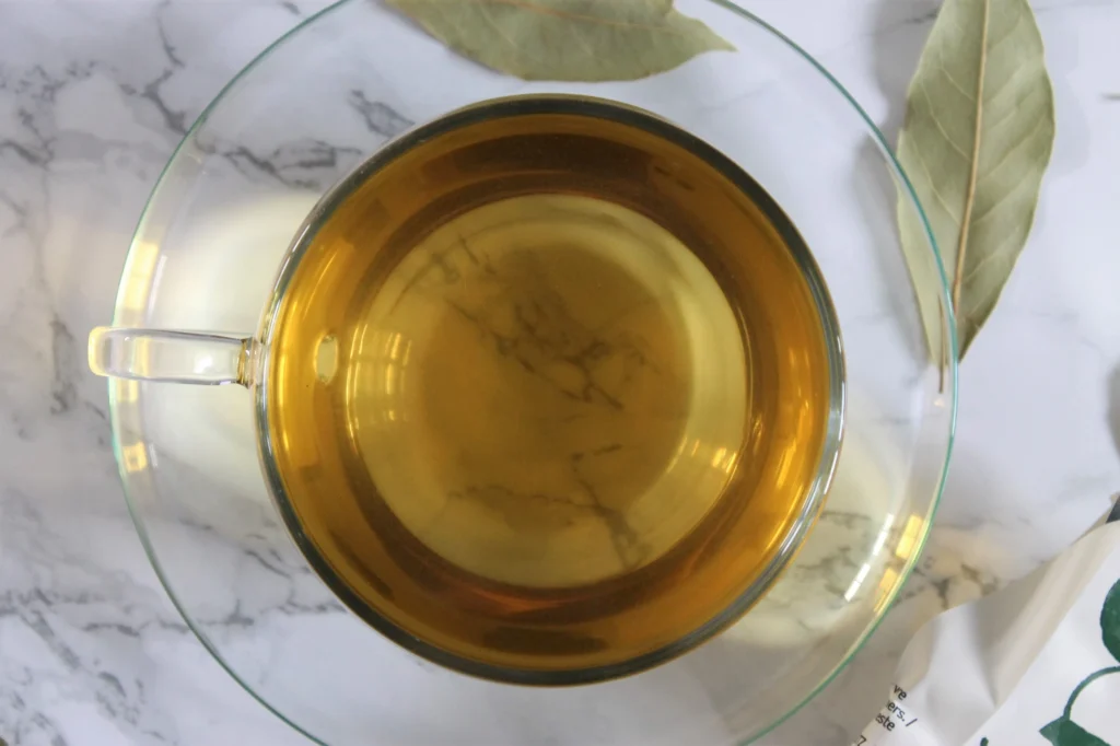 herbal lemongrass tea in teacup