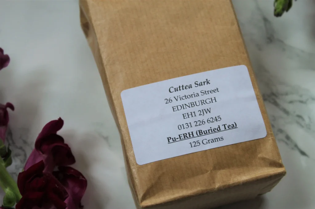 cuttea sark puerh tea packet
