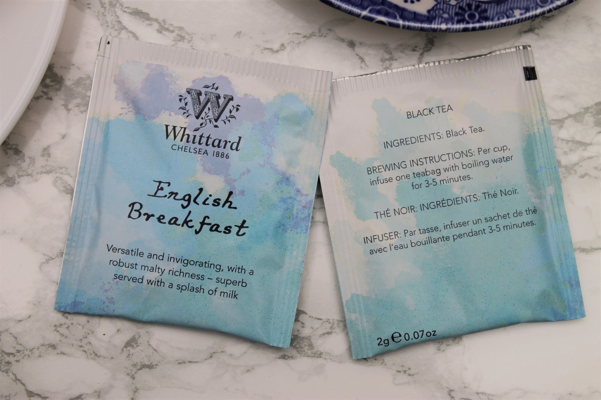 whittard limited edition blue teabag wrappers