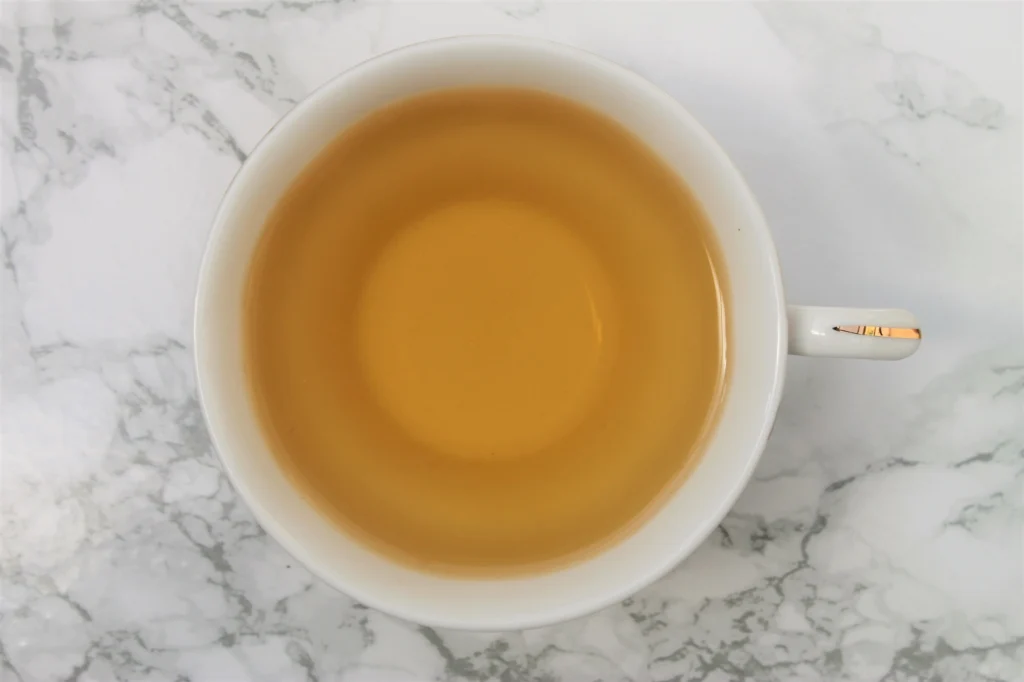 tea cup with chamomile citrus tea