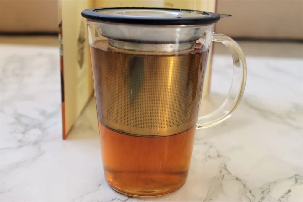 pao glass infuser mug black