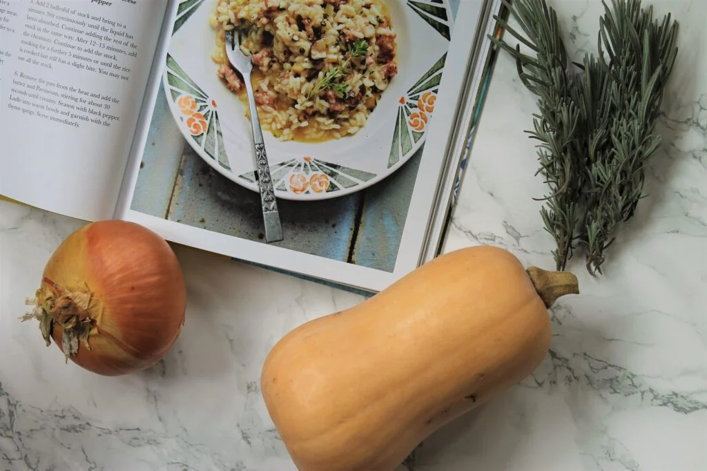 chestnut sausage squash onion risotto recipe
