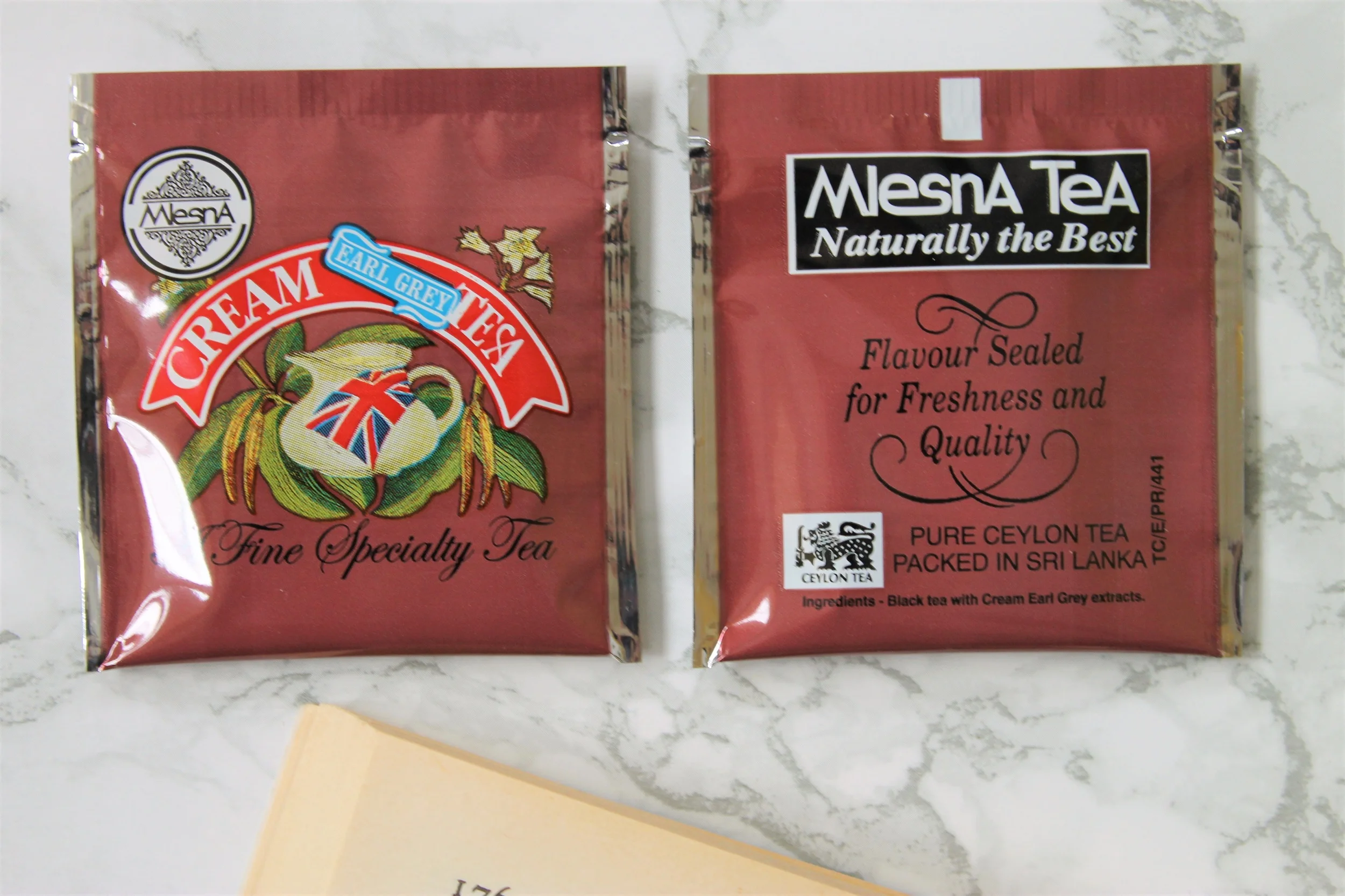 cream earl grey tea wrappers