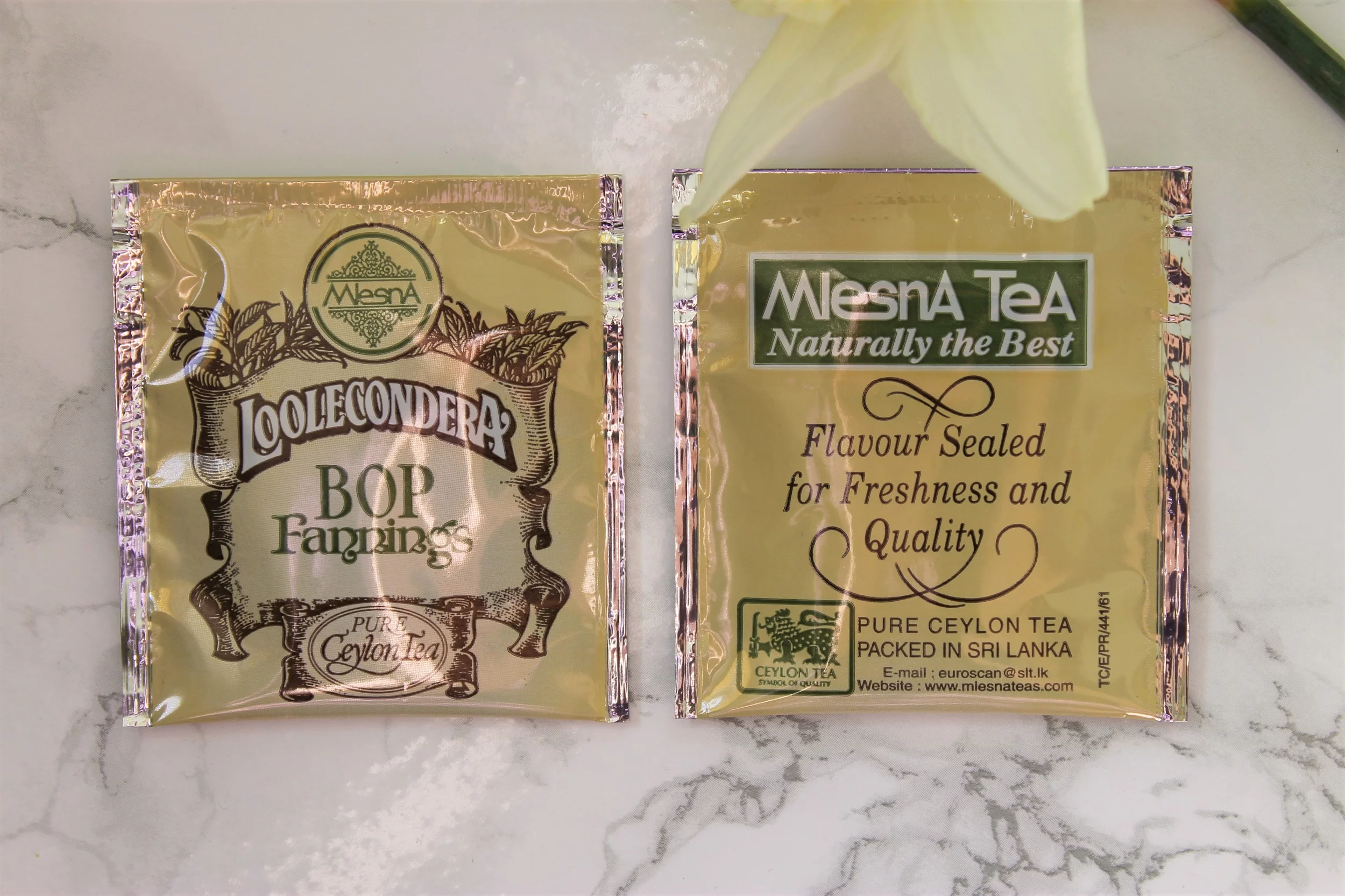 mlesna foil wrapped loolecondera teabags