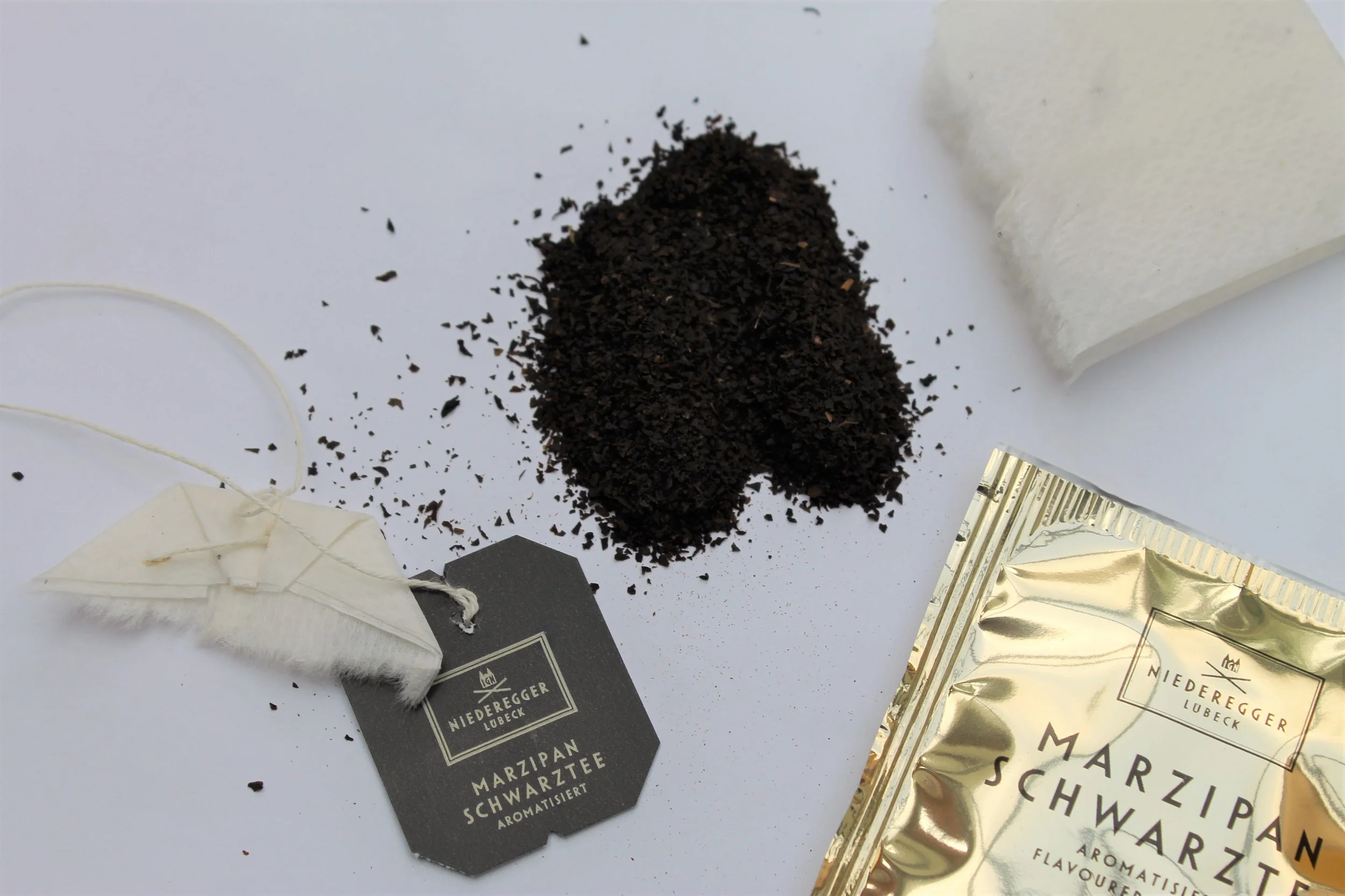 black tea with marzipan flavouring