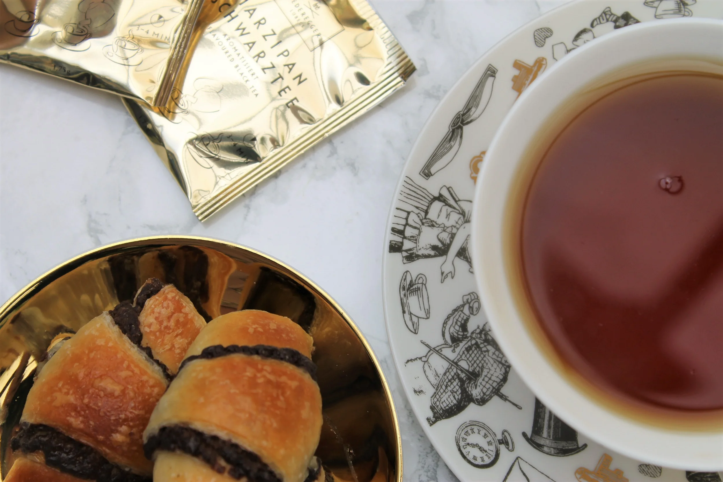 tea marzipan pastries afternoon