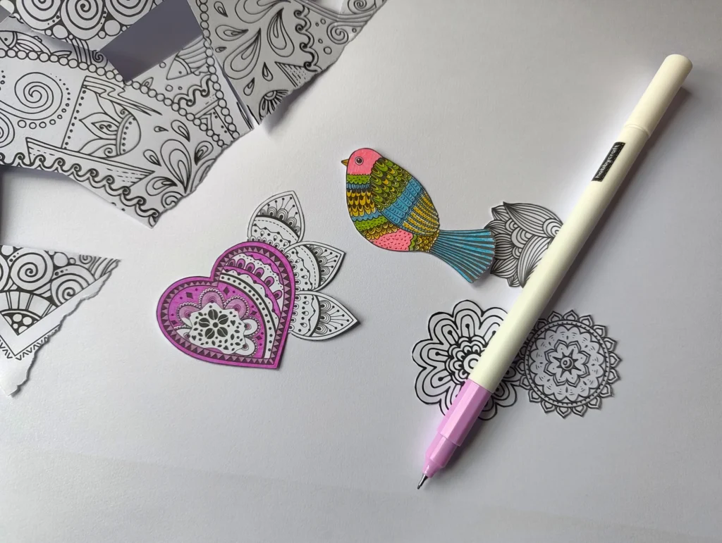 colouring in for cards