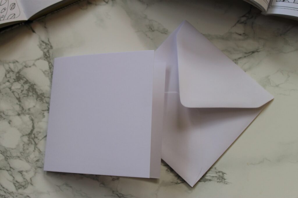 plain white cards and envelopes