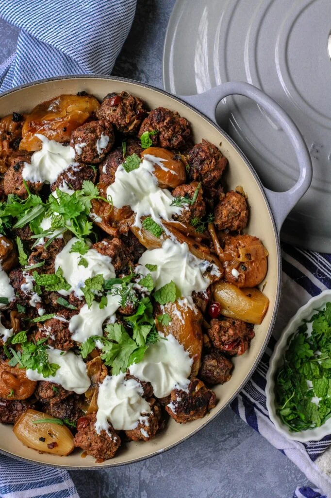 meal in a cast iron pan