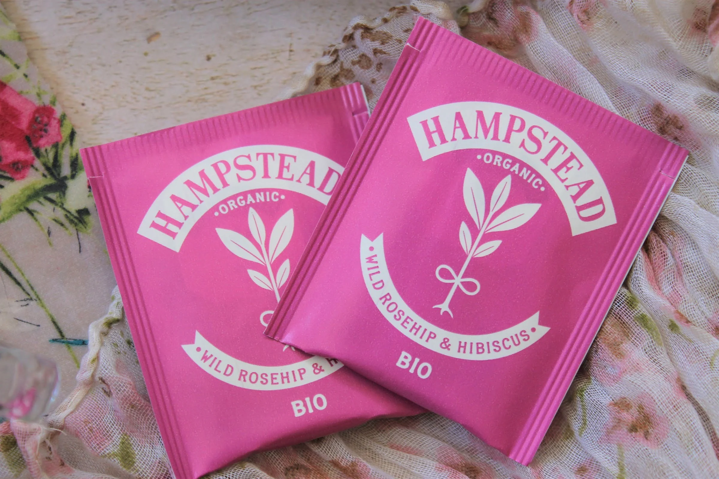 pink rosehip teabags