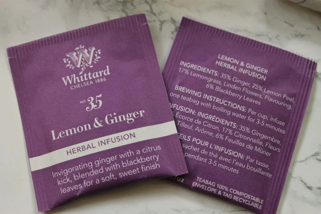 whittard lemon ginger teabags