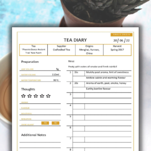Tea Diary Template - Gongfu Style