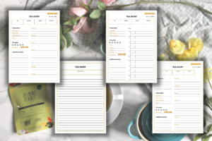 tea diary template set