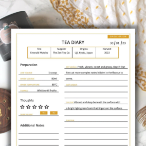 Tea Diary Template - Single Origin