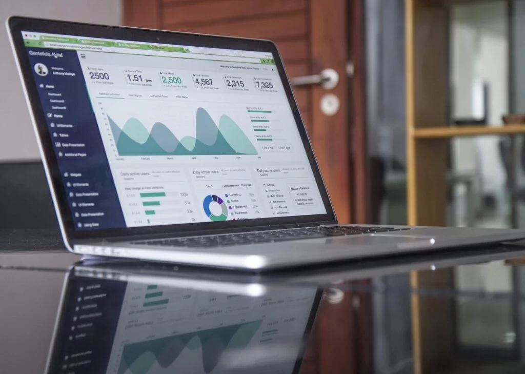 investments on a laptop