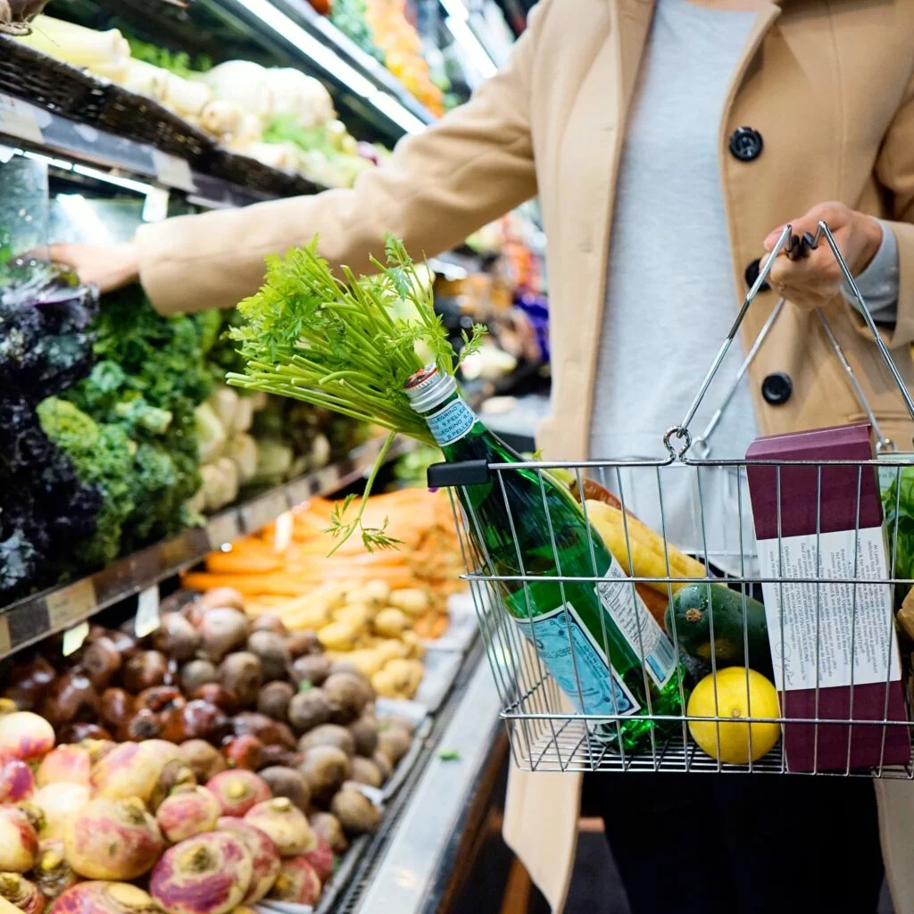 woman buying food shopping
