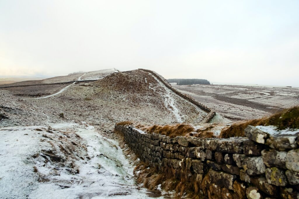 hadrian's wall in the snow