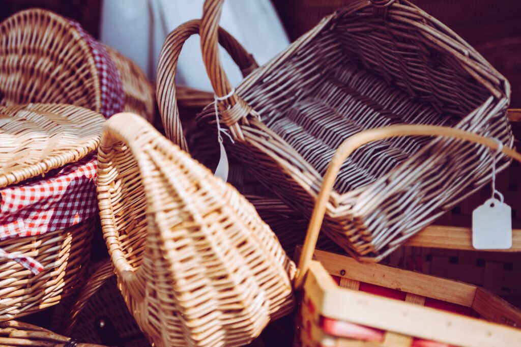 empty hampers and baskets