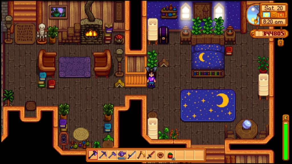 stardew valley wizard inspired bedroom