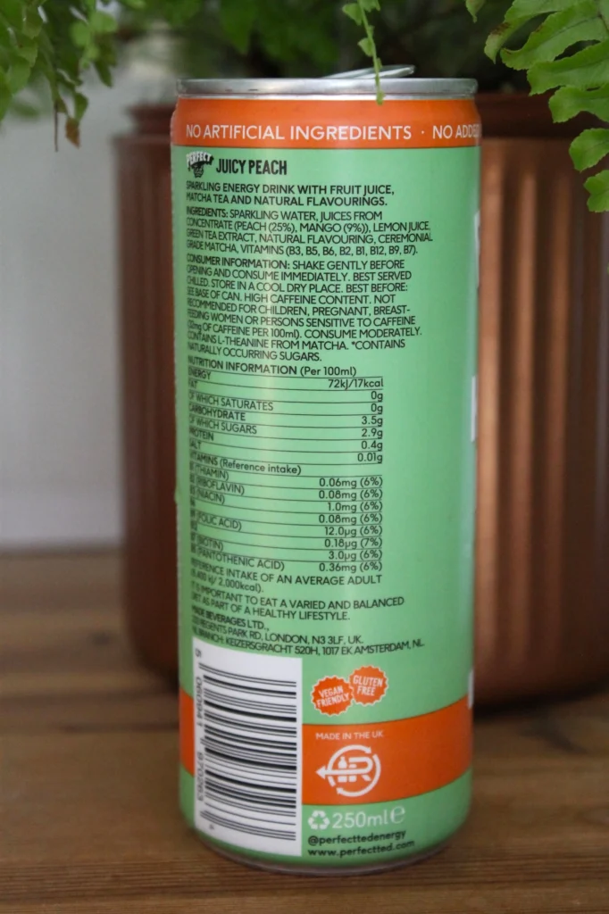 perfect ted juicy peach ingredients