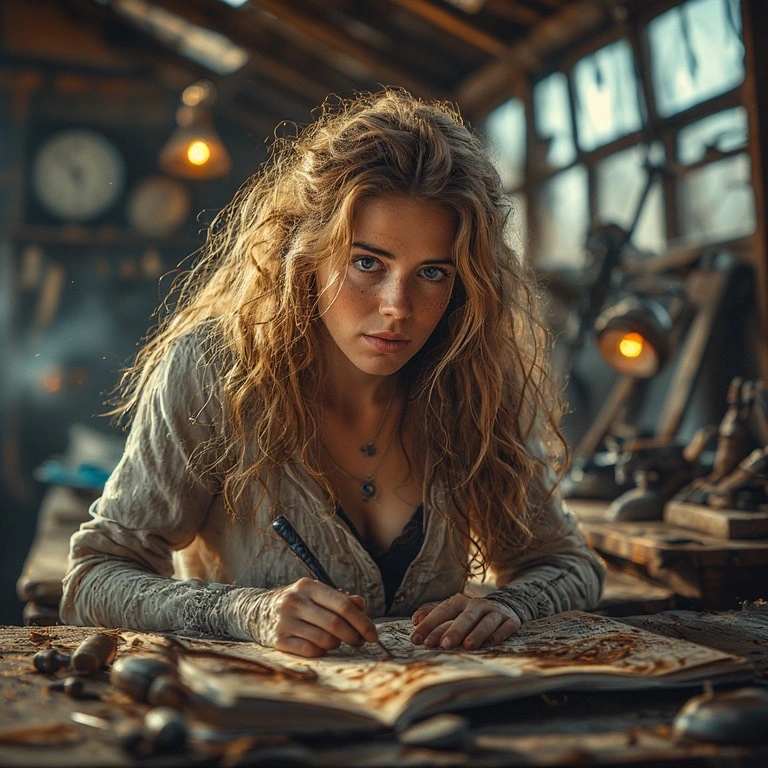 woman working on a project