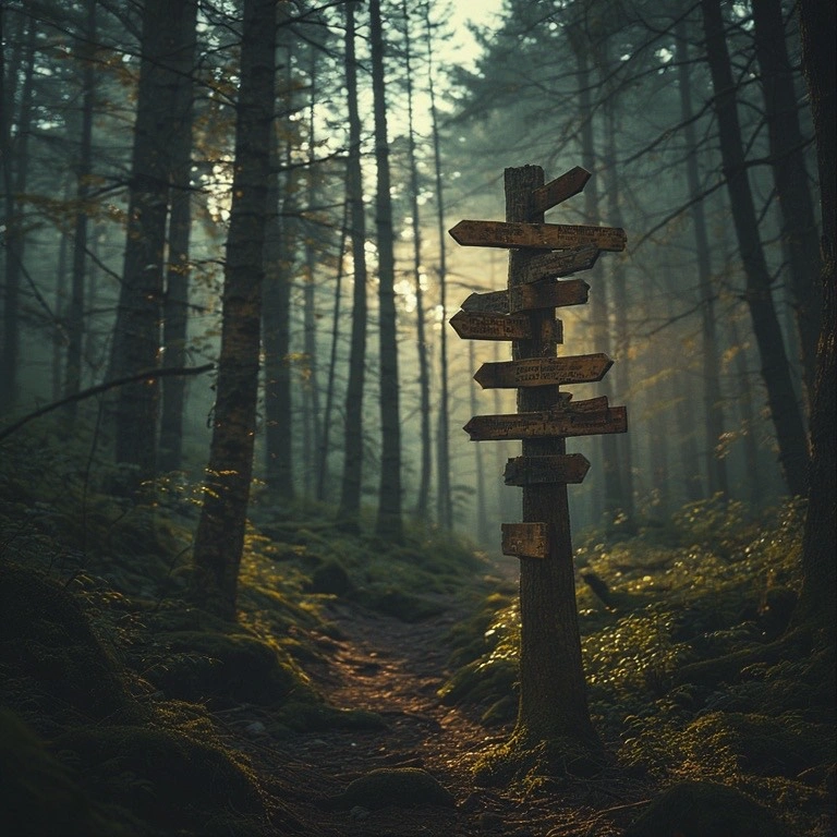 crossroads in the forest