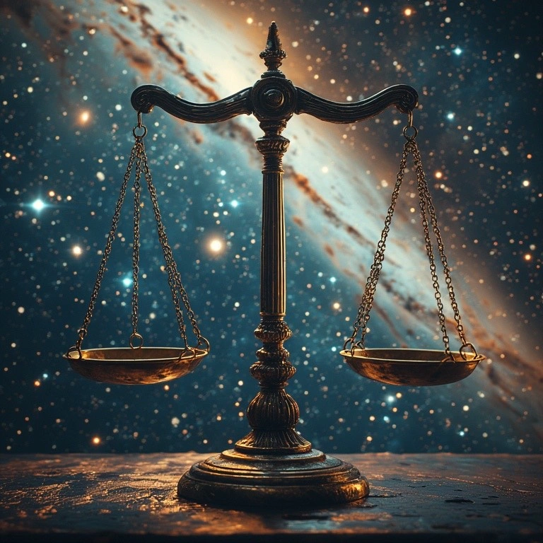 weight scales with starry background