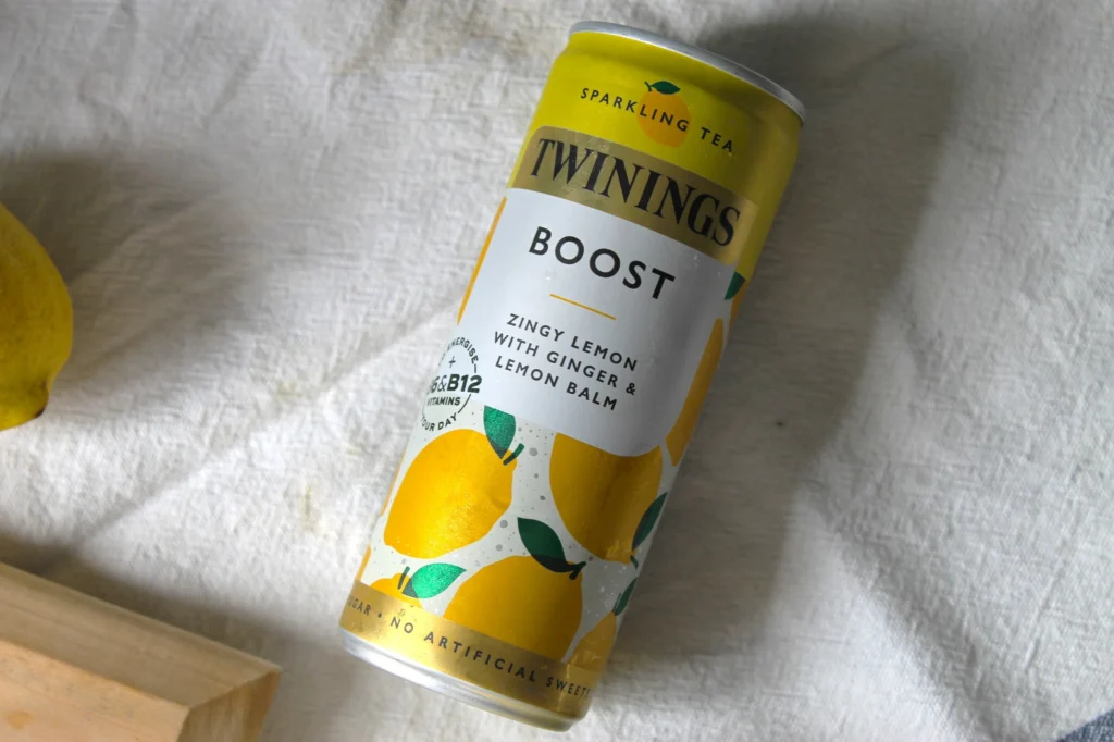 twinings lemon sparkling tea beverage can