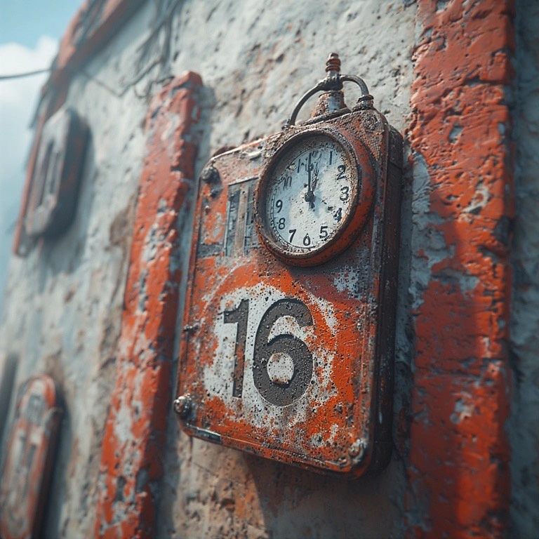 clock on a metal wall