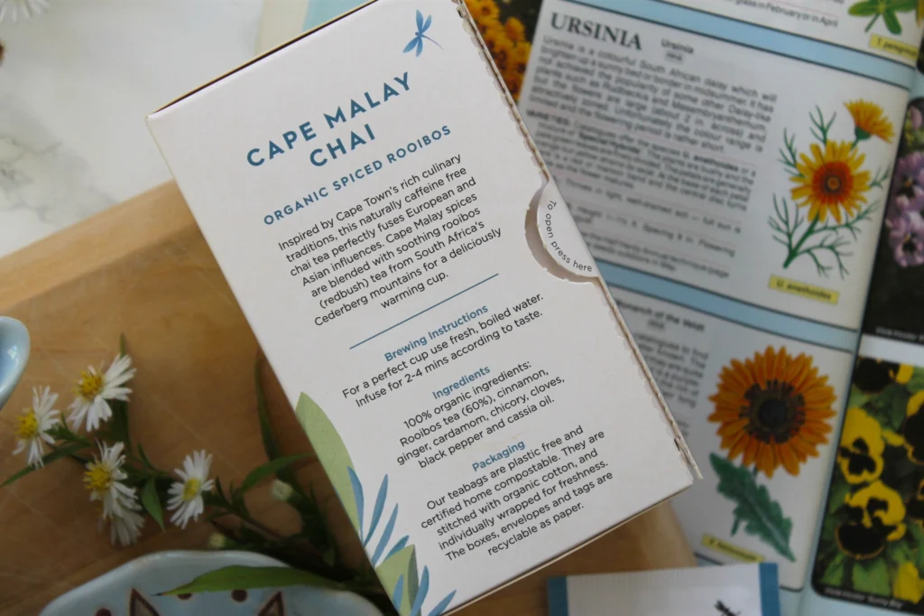 cape malay chai teabags box